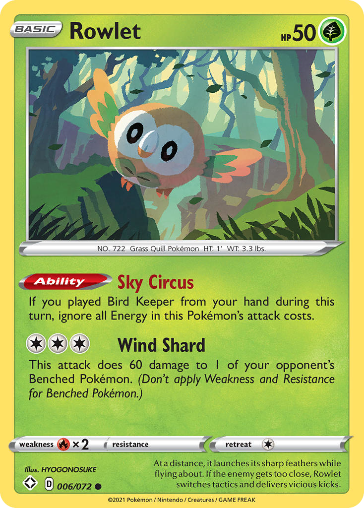 Rowlet 006/072 Common Shining Fates NM/LP