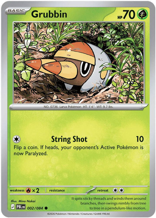 Grubbin 002/084 Common Reverse Holo Pitch Black NM/M