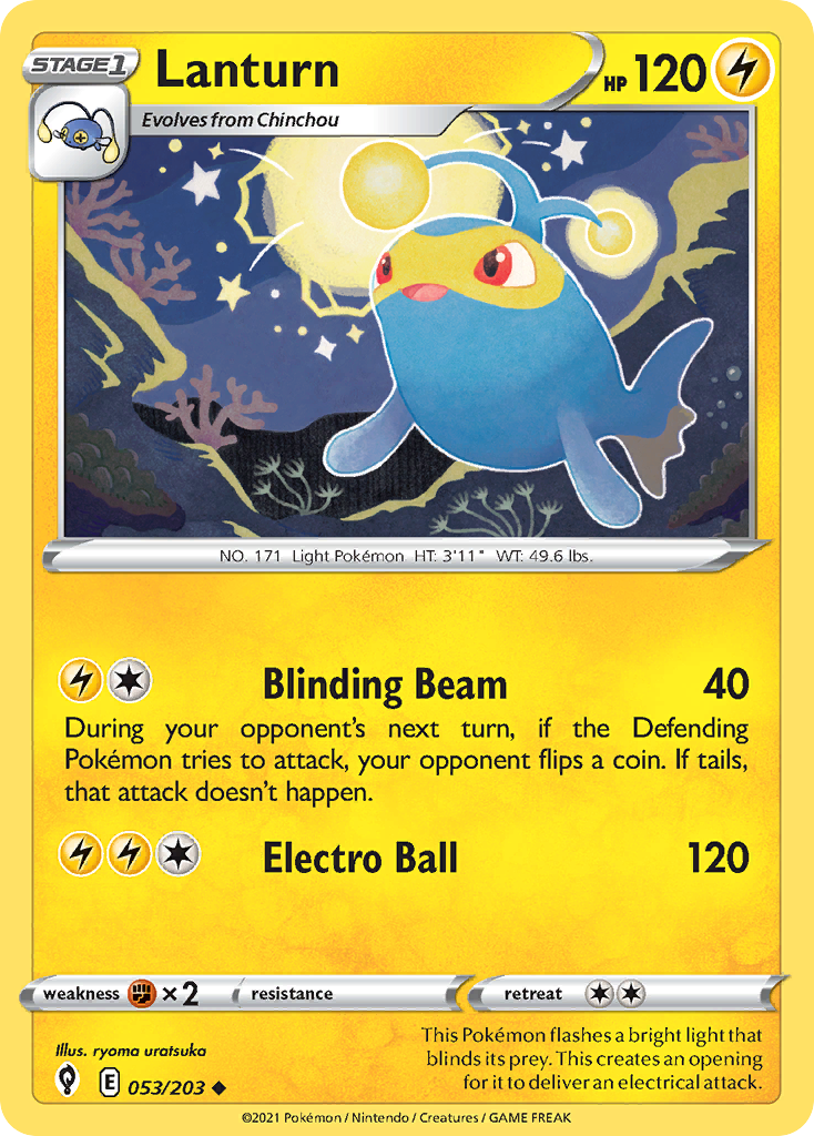 Lanturn 053/203 Uncommon Reverse Holo Evolving Skies NM/LP