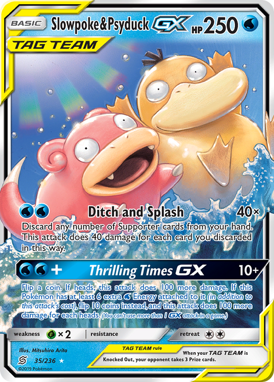 Slowpoke & Psyduck GX 35/236 GX Rare Unified Minds Holo NM/M