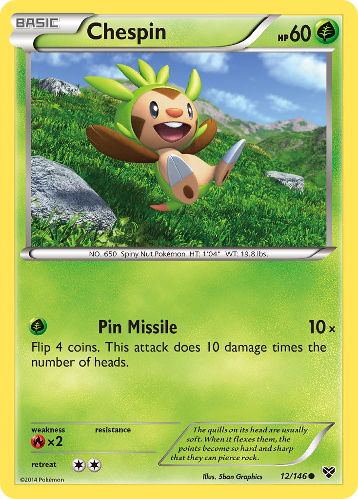 Chespin 12/146 Common XY Base Set NM/LP