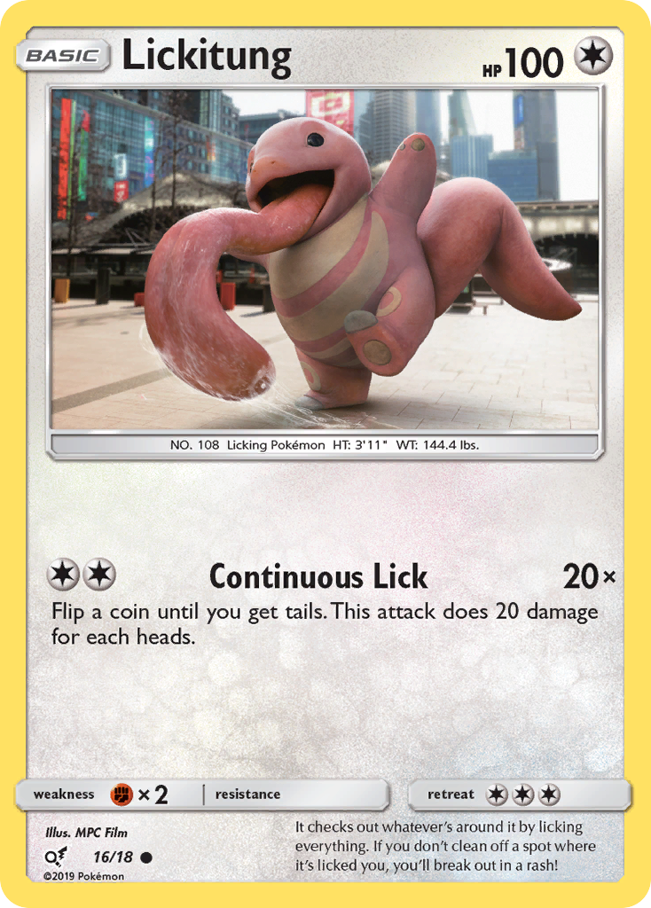 Lickitung 16/18 Common Detective Pikachu NM/LP