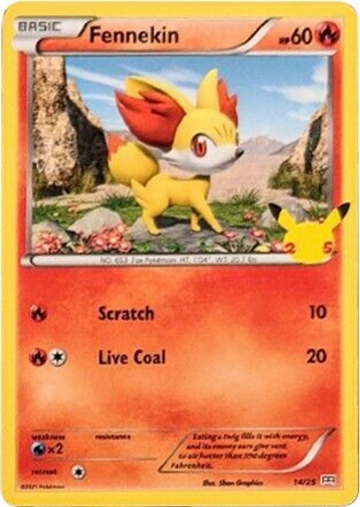 Fennekin 014/025 Holo Promo McDonald's 25th Anniversary Promos NM/LP