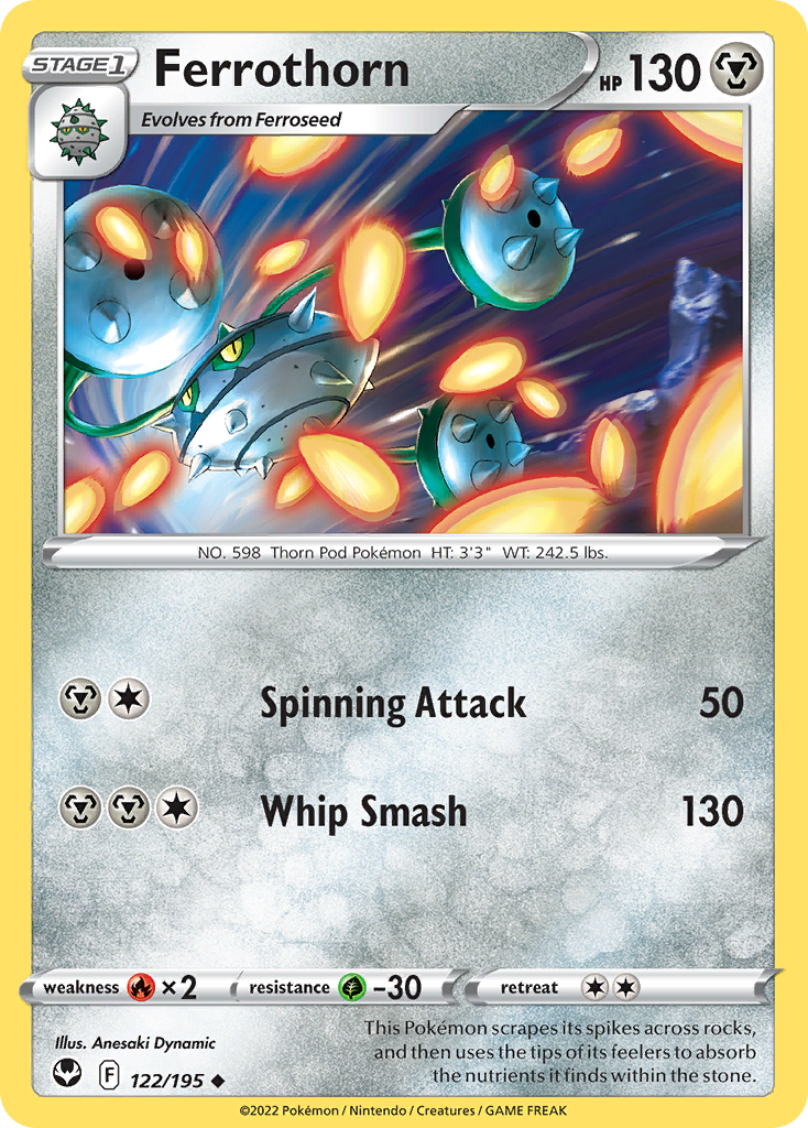 Ferrothorn 122/195 UnCommon Reverse Holo Reverse Holo Silver Tempest NM/LP