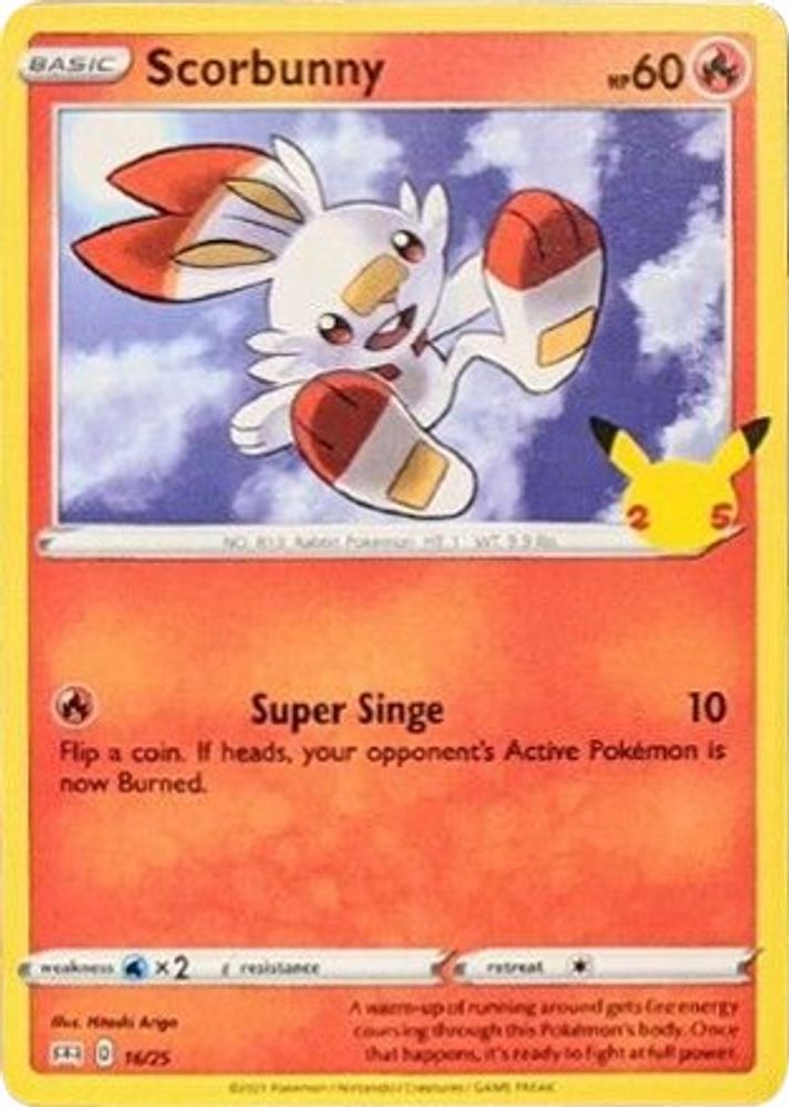 Scorbunny 016/025 Promo Holo McDonald's 25th Anniversary Promos NM/M