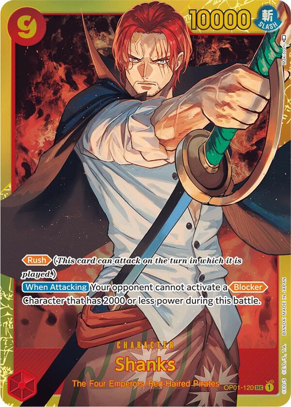 Shanks OP01-120 Secret Rare Romance Dawn NM/M