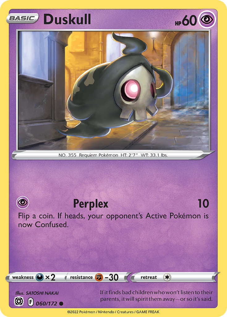 Duskull 060/172 Common Reverse Holo Brilliant Stars NM/LP