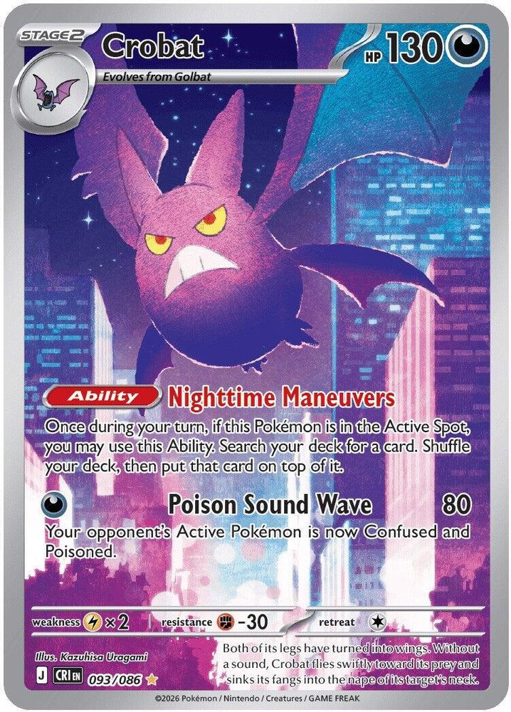 Crobat 093/086 Illustration Rare Chaos Rising Holo NM/M