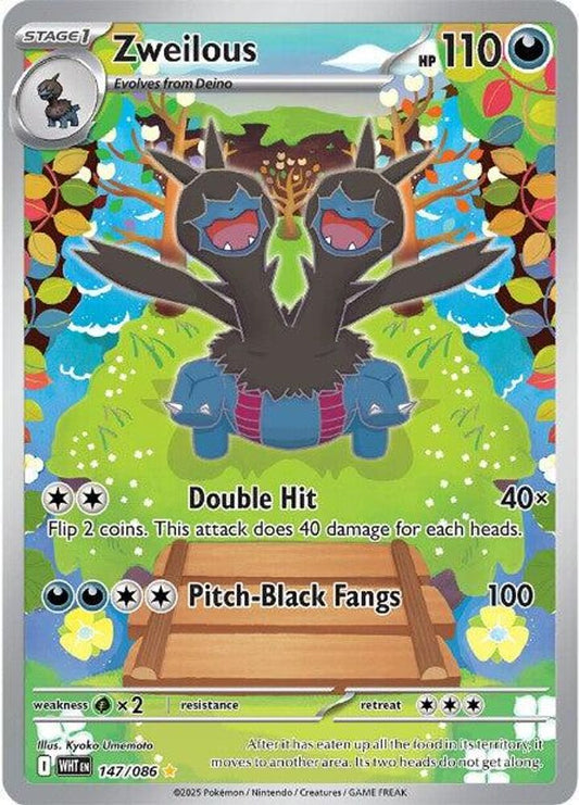 Zweilous 147/086 Illustration Rare White Flare Holo NM/M