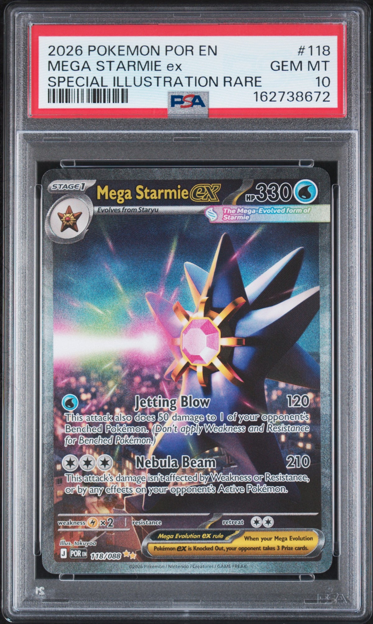 PSA 10 2026 POKEMON POR EN-PERFECT ORDER #118 MEGA STARMIE ex SPECIAL ILLUSTRATION RARE 162738672