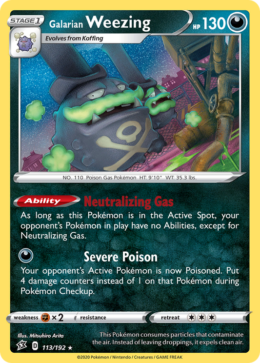 Galarian Weezing 113/192 Rare Rebel Clash Holo NM/LP