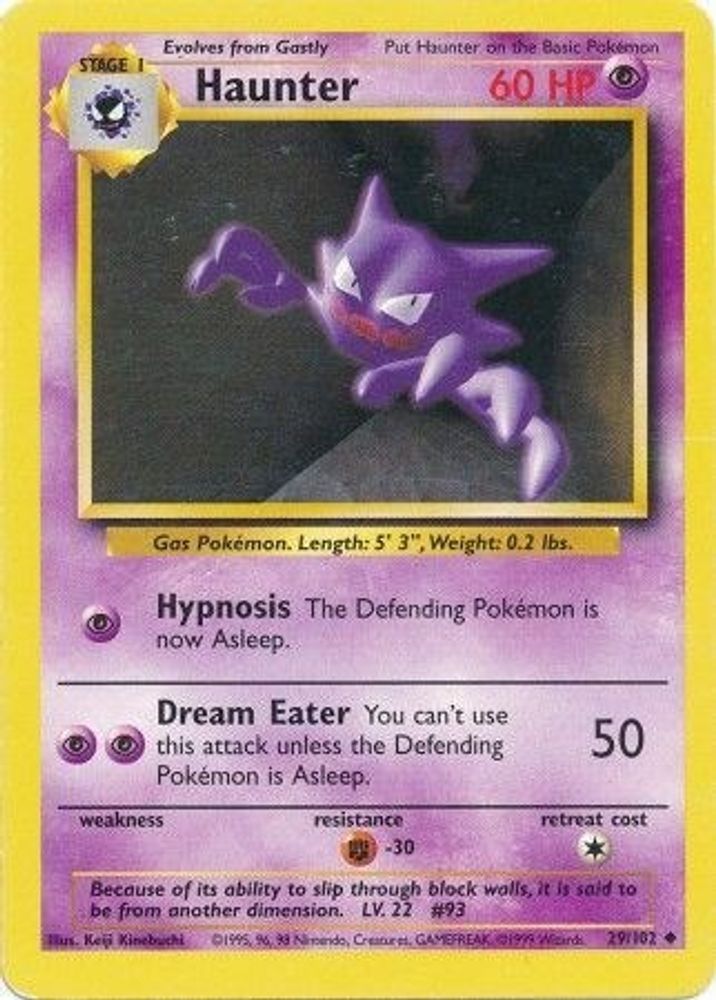 Haunter 29/102 Uncommon Base Set Unlimited NM/M