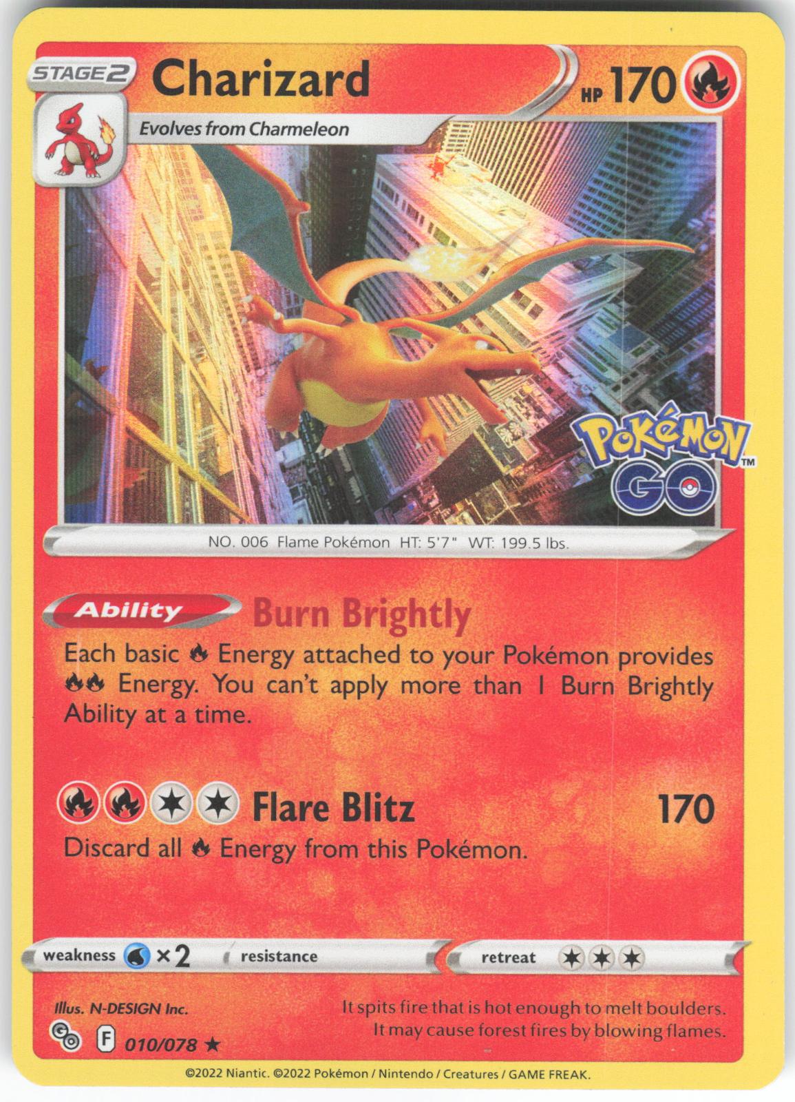 Charizard (OC) 010/078 Rare Pokemon GO Holo NM/M