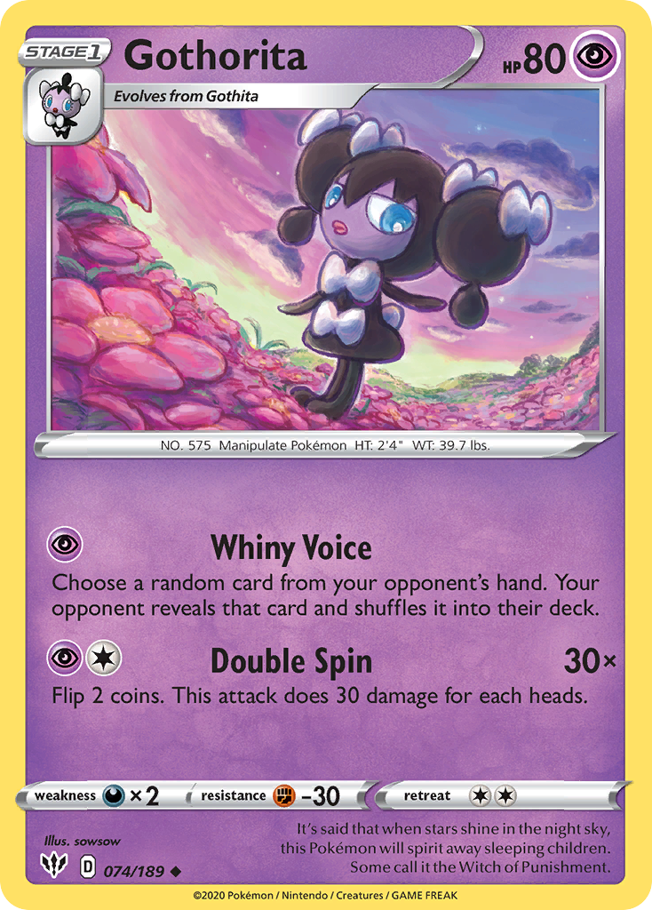 Gothorita 074/189 Uncommon Reverse Holo Darkness Ablaze NM/LP