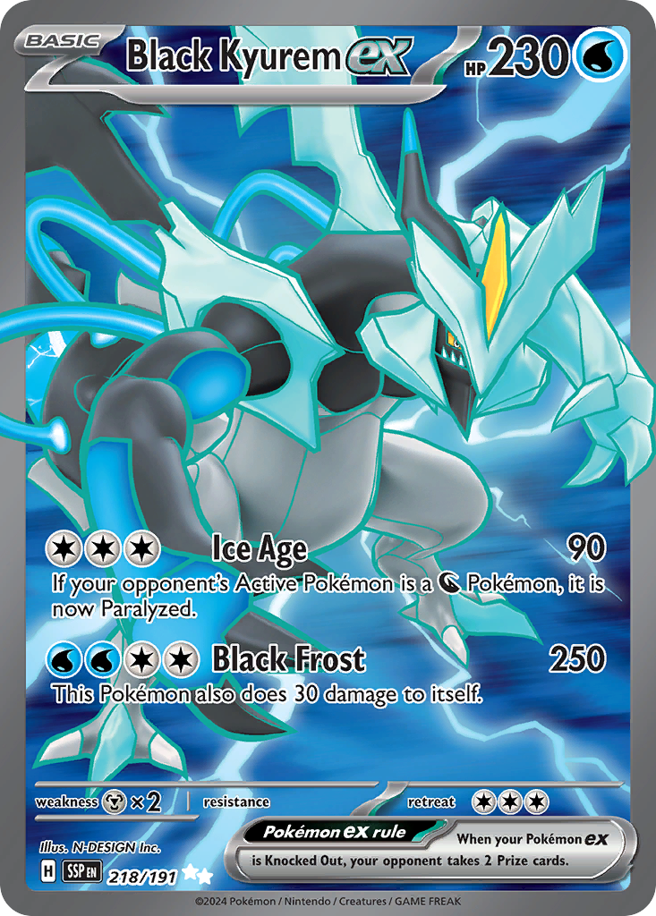 Black Kyurem ex 218/191 Ultra Rare Surging Sparks NM/M