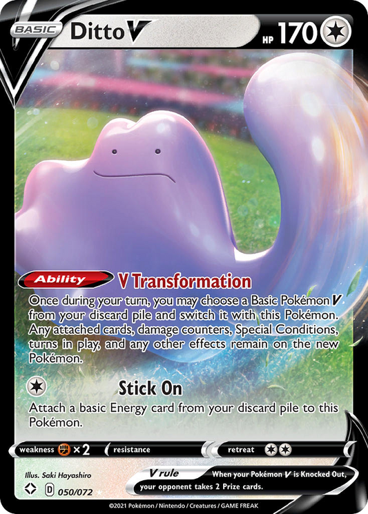 Ditto V 050/072 V Rare Shining Fates Holo NM/M