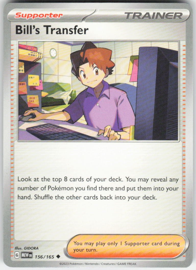 Bill's Transfer - Uncommon SV: Scarlet & Violet 151 156/165 NM