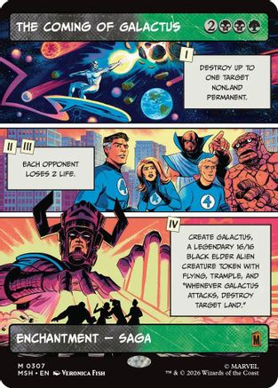 The Coming of Galactus (Borderless) 307 Foil Mythic Marvel Super Heroes NM/M