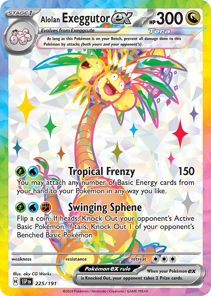Alolan Exeggutor ex 225/191 Ultra Rare Surging Sparks NM/M