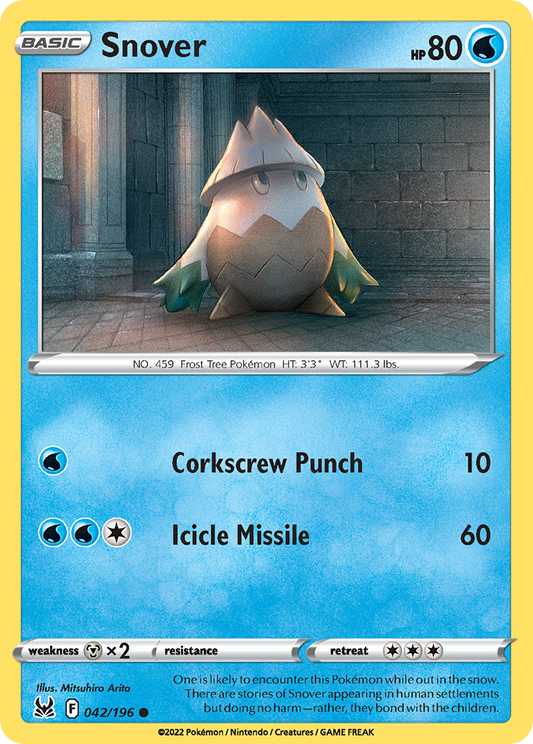 Snover 042/196 Common Reverse Holo Lost Origin NM/LP