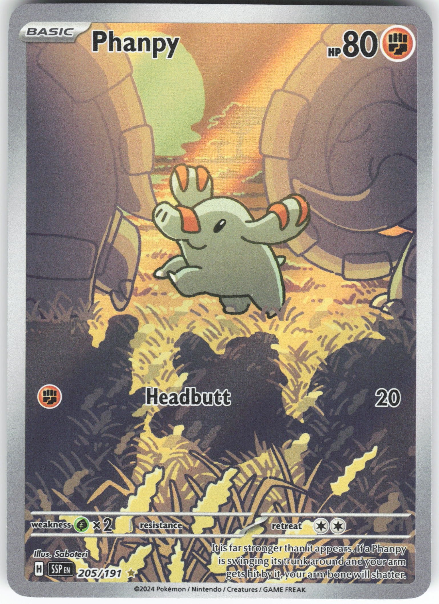 Phanpy - Illustration Rare SV08: Surging Sparks 205/191 NM