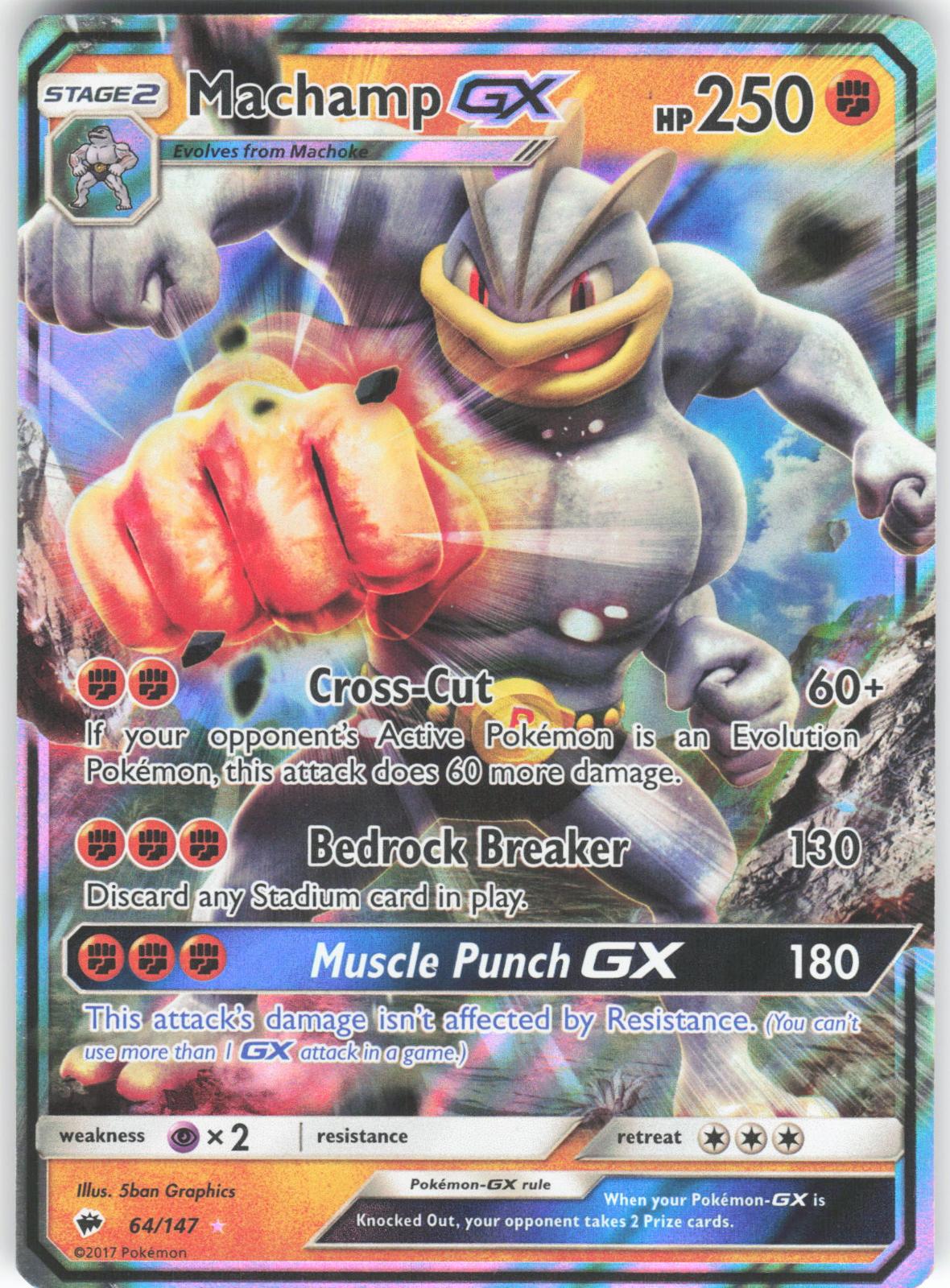 Machamp GX 64/147 GX Rare Burning Shadows Holo LP