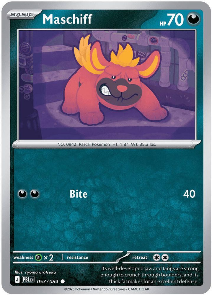 Maschiff 057/084 Common Reverse Holo Pitch Black NM/M