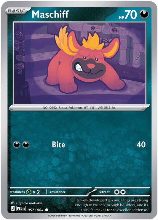 Maschiff 057/084 Common Reverse Holo Pitch Black NM/M