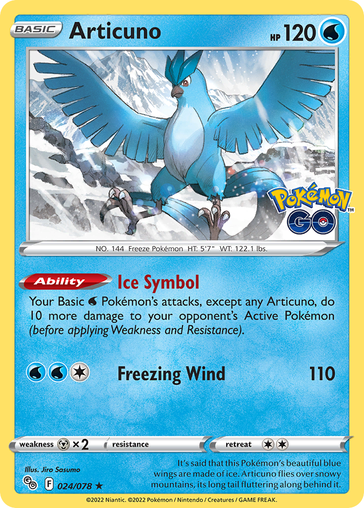Articuno 024/078 Rare Pokemon GO Holo NM/LP