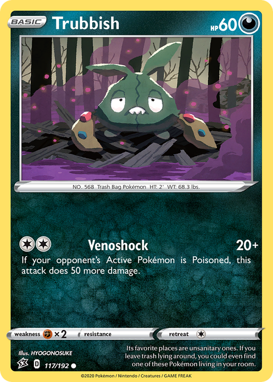 Trubbish 117/192 Common Reverse Holo Rebel Clash NM/LP