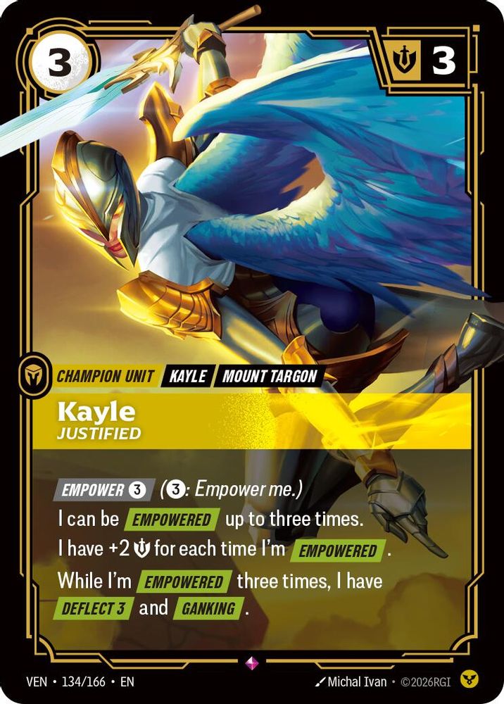 Kayle - Justified 134/166 Rare Vendetta NM/M