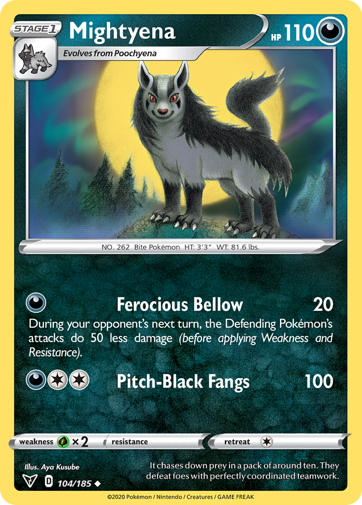 Mightyena 104/185 Uncommon Reverse Holo Vivid Voltage NM/LP