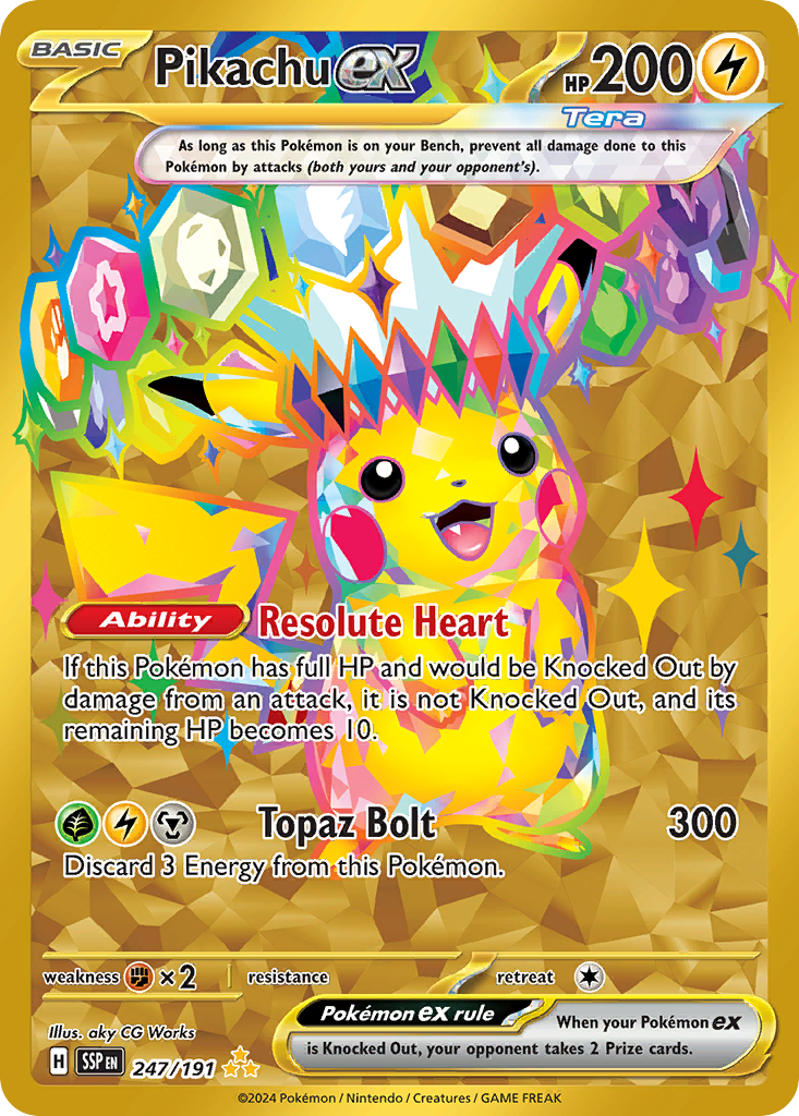Pikachu ex 247/191 Hyper Rare Surging Sparks NM/M