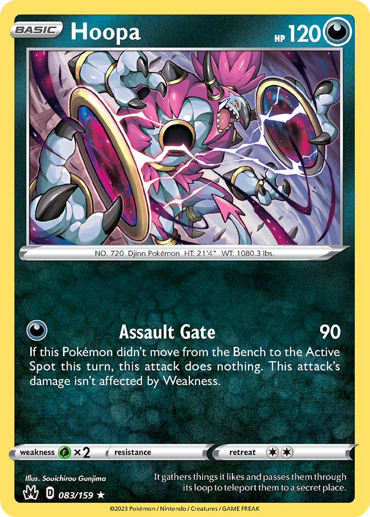 Hoopa 083/159 Rare Crown Zenith Holo NM/LP