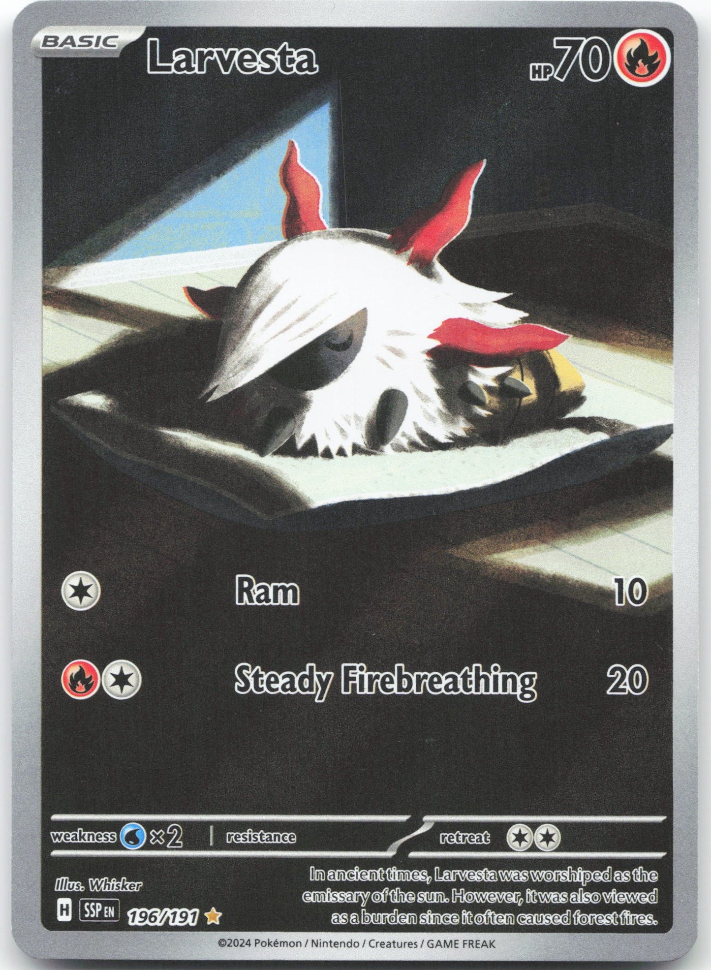 Larvesta - Illustration Rare SV08: Surging Sparks 196/191 NM