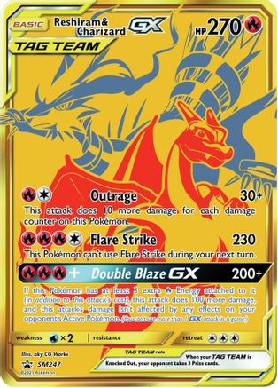 Reshiram & Charizard GX - SM247 Promo Sun & Moon Promo Holo NM/M