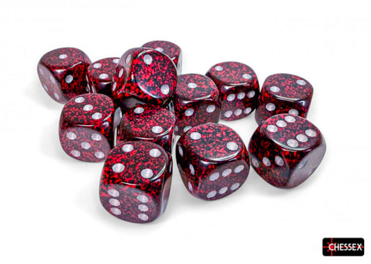 Chessex Speckled 16mm D6 Silver Volcano Dice Block (12 dice)