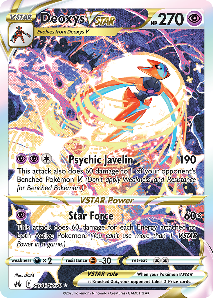 Deoxys VSTAR GG46/GG70 VSTAR Rare Crown Zenith Galarian Gallery Holo NM/M