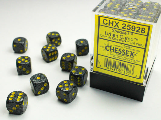Chessex Speckled 12mm D6 Urban Camo Dice Block (36 dice)