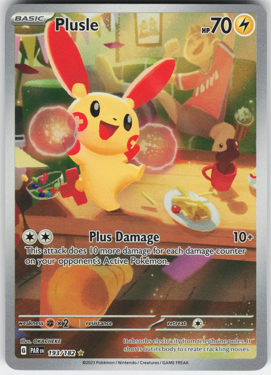 Plusle - Illustration Rare SV04: Paradox Rift 193/182 NM
