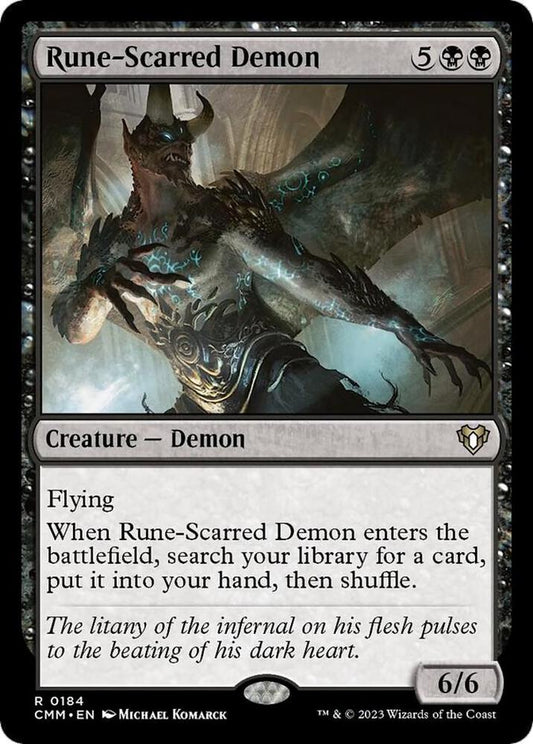 Rune-Scarred Demon 184 Foil Rare Commander Masters NM/M