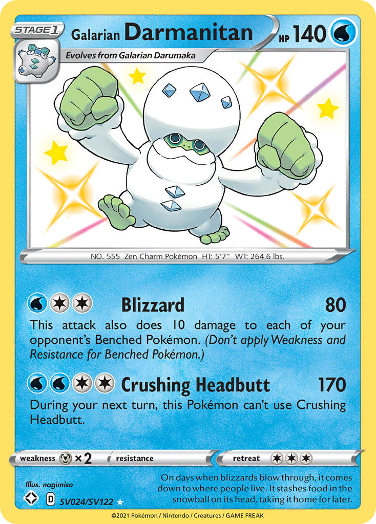 Galarian Darmanitan SV024/SV122 Shiny Rare Shining Fates Shiny Vault NM/M