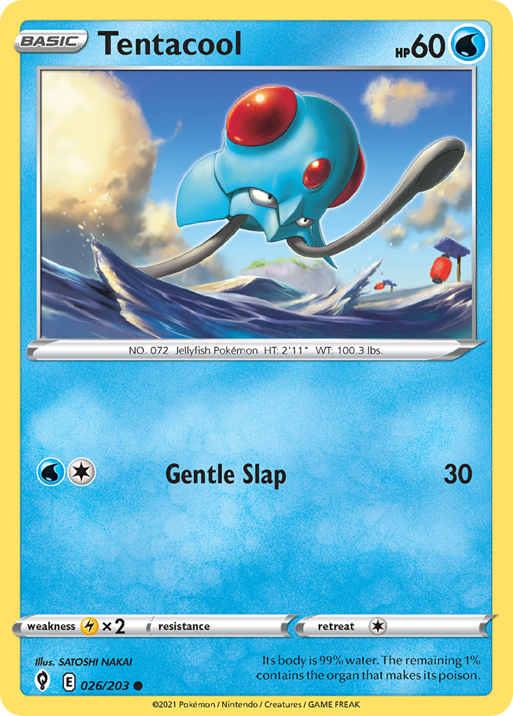 Tentacool 026/203 Common Reverse Holo Evolving Skies NM/LP