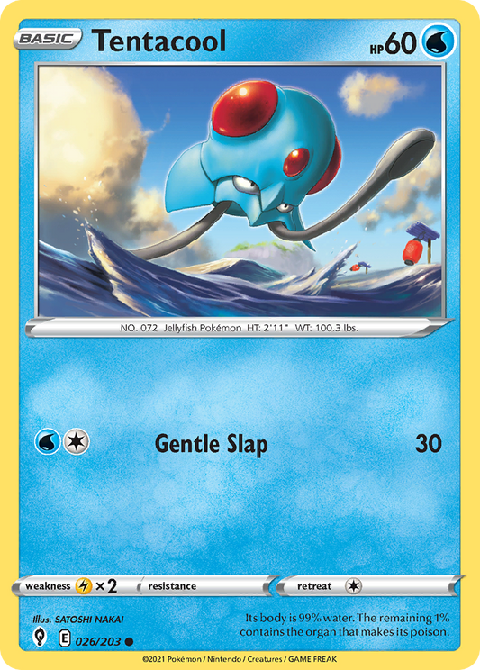 Tentacool 026/203 Common Reverse Holo Evolving Skies NM/LP