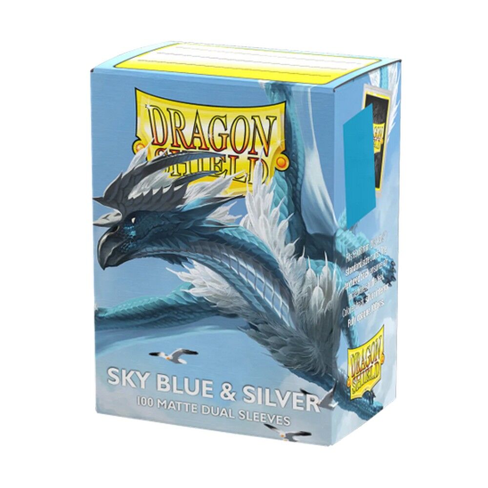 Dragon Shield: Sleeves – Matte Dual – Sky Blue & Silver