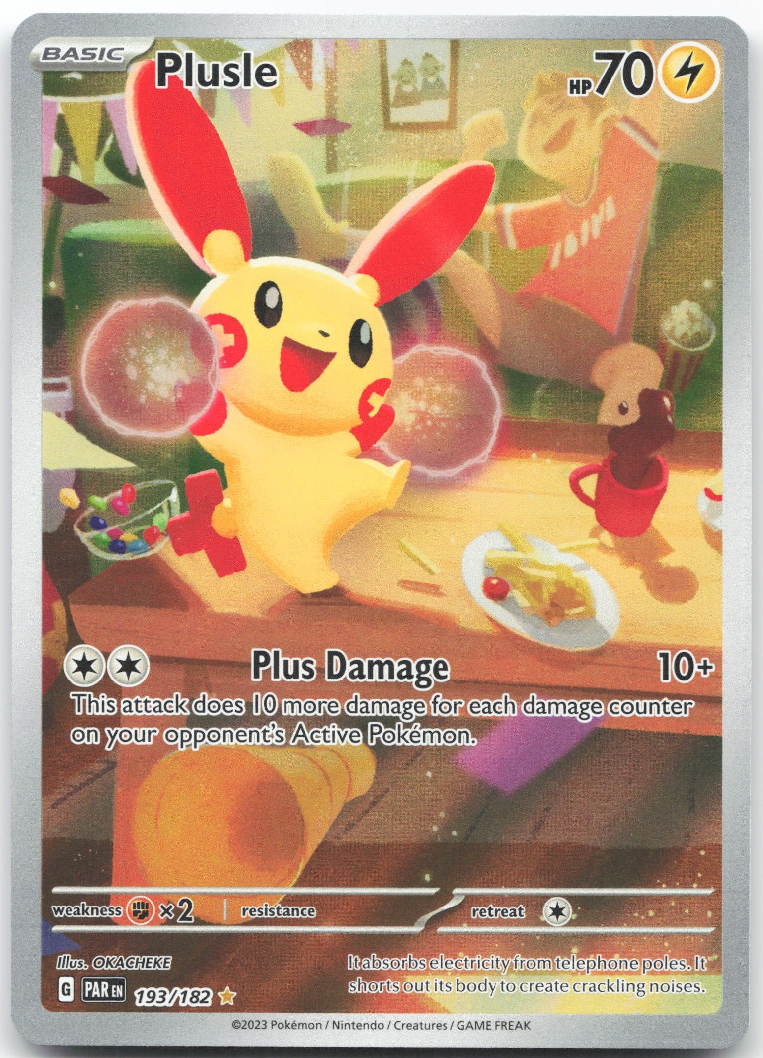 Plusle - Illustration Rare SV04: Paradox Rift 193/182 NM