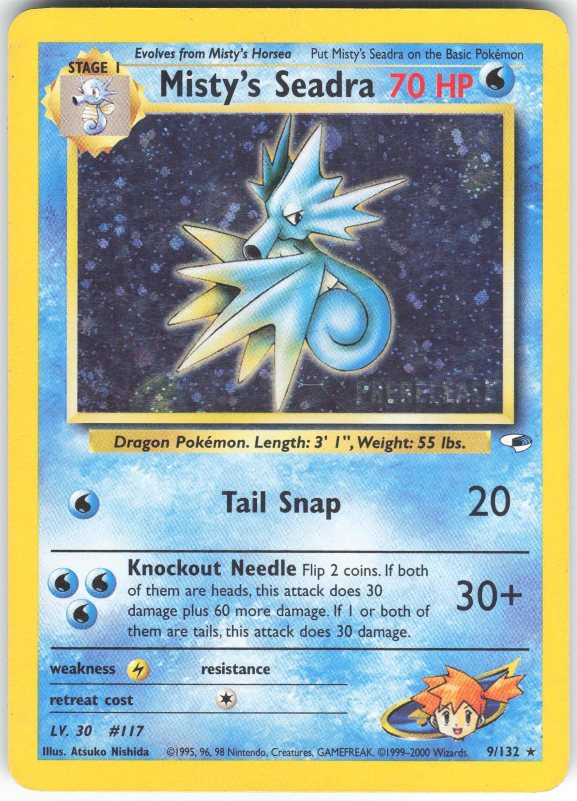 Misty's Seadra (Prerelease) 009/132 Promo WoTC Promo Holo HP
