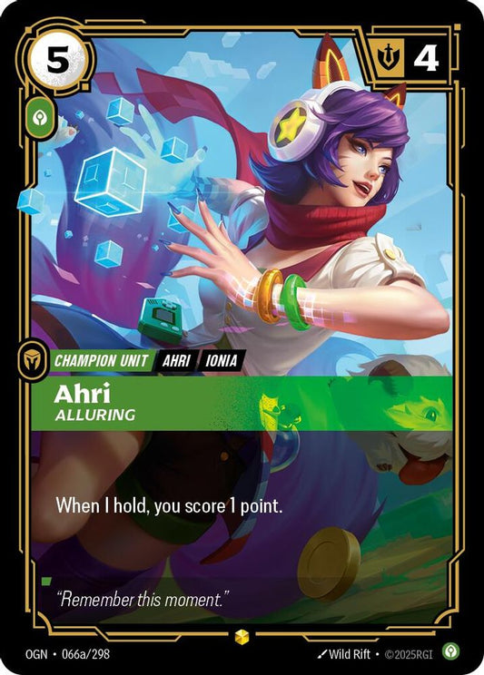 Ahri - Alluring (Alternate Art) 066A/298 Showcase Origins NM/M