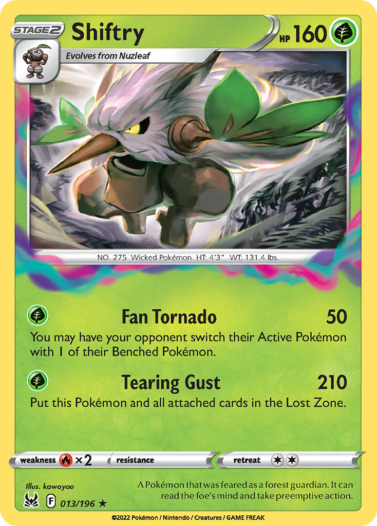 Shiftry 013/196 Rare Reverse Holo Lost Origin NM/LP