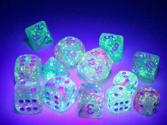 Chessex 16mm D6 Dice Block Nebula Wisteria/White (Luminary Effect) (12 Dice)